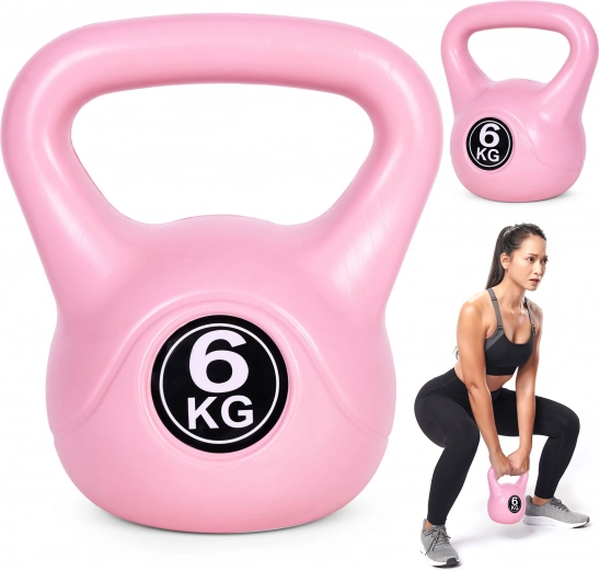 Kettlebell 6 kg ροζ ModernHome – βάρος για λειτουργική προπόνηση και ενδυνάμωση
