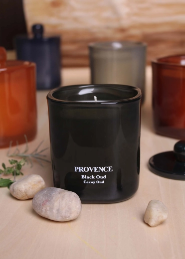 Αρωματικό κερί σε γυάλινο δοχείο Provence μαύρο oud