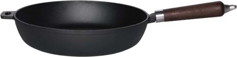 Μαντεμένιο τηγάνι Kitchisimo 24 cm με ξύλινη λαβή