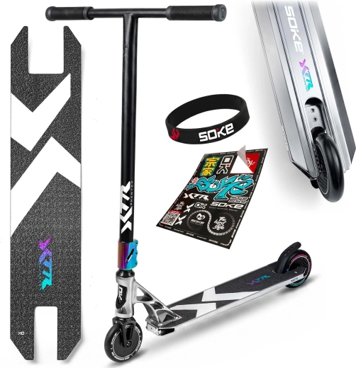 Soke XTR Phantom chrome επαγγελματικό freestyle πατίνι σκούτερ ασημί-μαύρο
