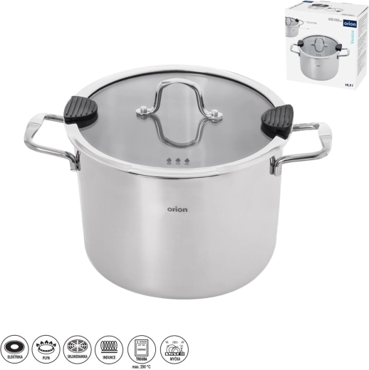 Ανοξείδωτη κατσαρόλα Orion Venice 10,5 l με γυάλινο καπάκι