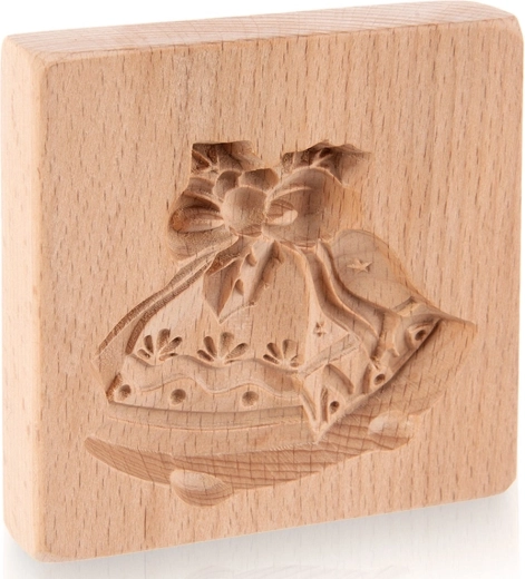 Ξύλινο καλούπι για μπισκότα καμπανάκια 10 × 10 cm