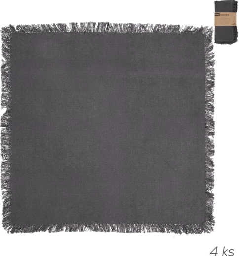 Βαμβακερές πετσέτες φαγητού γκρι 45 × 45 cm (4 τεμ.)