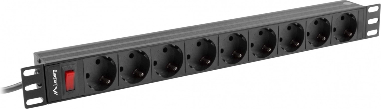 Πολύπριζο τροφοδοσίας Rack PDU 19 ιντσών 1U 16A 9xSchuko 3m μαύρο