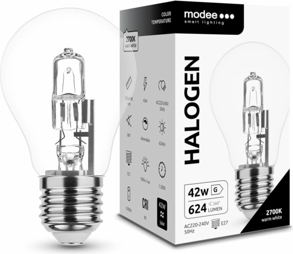 Modee ECO αλογονική λάμπα A55 42 W E27, 624 lm, θερμό λευκό