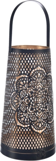 Μεταλλικό κηροπήγιο Mandala μαύρο/χρυσό 30 cm