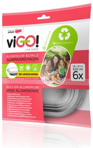 Vigo! αλουμινένιο μπολ 18 cm, ύψος 3,4 cm, 6 τεμ.