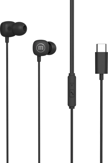 Ακουστικά Maxell Square+ για το αυτί με USB-C, μαύρα