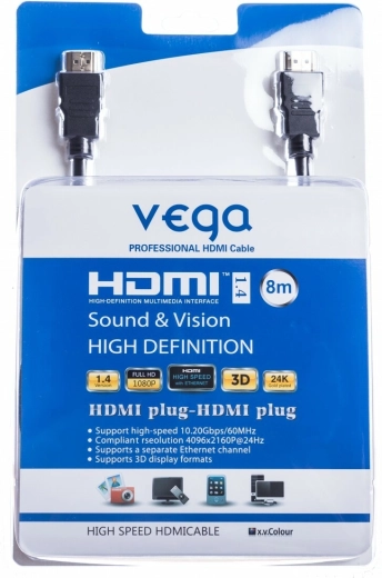 Καλώδιο HDMI 8 m 10,2 Gb/s μαύρο Vega