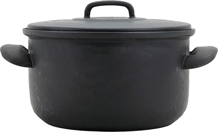 Σμαλτωμένη κατσαρόλα με καπάκι 24 cm, 5 l – μαύρο ματ με μπλε σμάλτο