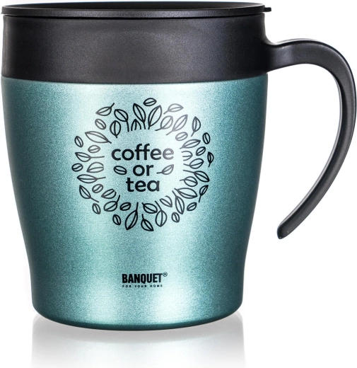 Ταξιδιωτική θερμοκούπα 330 ml BANQUET Tazza πράσινο-γκρι μεταλλικό