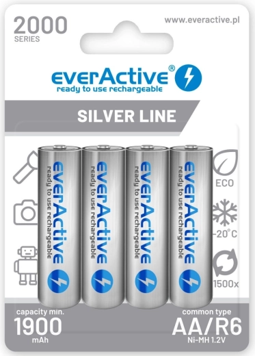 Επαναφορτιζόμενες μπαταρίες AA 2000 mAh ready to use, 4 τεμ.