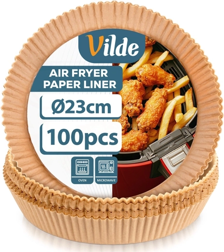 Χάρτινες θήκες για φριτέζα αέρος 23 cm, 100 τεμ. Vilde