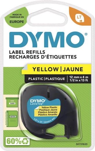 Ταινία DYMO LetraTag 12 mm x 4 m κίτρινη πλαστική