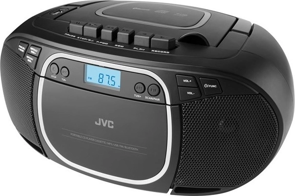 Boombox JVC με CD, κασέτα και Bluetooth σε μαύρο χρώμα