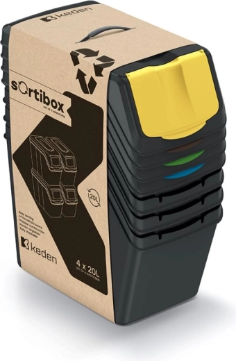 Σετ κάδων διαλογής Sortibox 4×20 l – στοιβαζόμενοι κάδοι απορριμμάτων