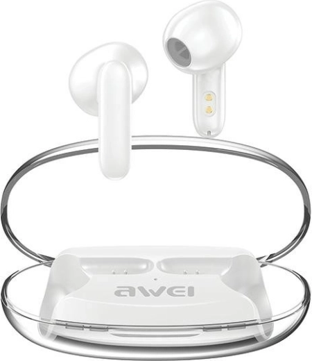Ασύρματα ακουστικά AWEI T85 με Bluetooth 5.3, TWS και ENC – λευκά