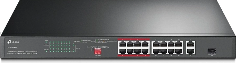 TP-Link TL-SL1218P διακόπτης PoE+ 16× Fast Ethernet, 2× Gigabit, 1× SFP