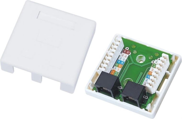 Επιτοίχια πρίζα UTP Cat.5e 2x RJ45