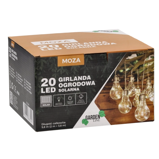 Ηλιακή γιρλάντα κήπου 20 LED θερμό λευκό 5,8 m IP44