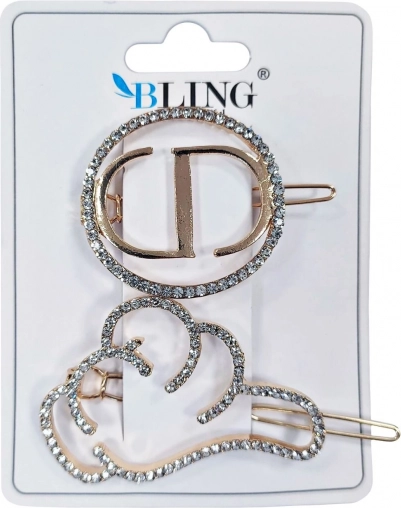 Τσιμπιδάκια μαλλιών BLING – χρυσά, σετ 2 τεμ., τύπος IV