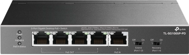 Διακόπτης δικτύου TP-Link TL-SG1005P-PD με 5 θύρες gigabit PoE