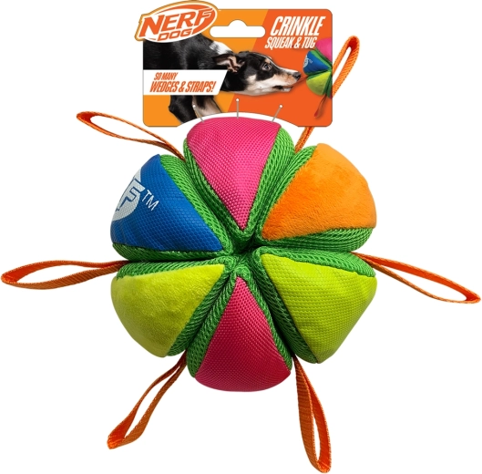 Nerf Dog μπαλάκι με σφυρίχτρα και ήχο τριξίματος με θηλιές 15 cm