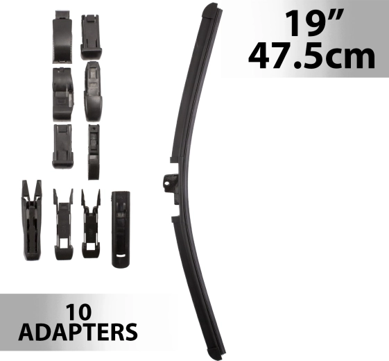 Υαλοκαθαριστήρας Carguard 19 ίντσες / 47,5 cm με 10 αντάπτορες