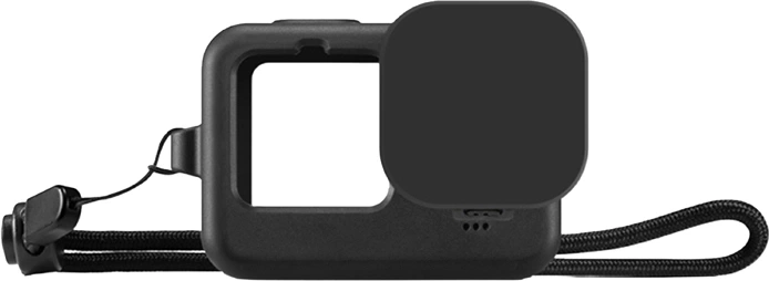 Θήκη σιλικόνης Puluz για GoPro HERO12/11/10/9 Black με κάλυμμα φακού και λουράκι - 1 τεμάχιο