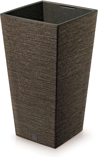 Γλάστρα Furu Square Eco Wood με ένθετο 39,5 cm – καφές