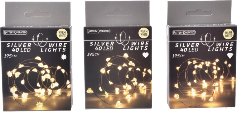 LED φωτεινή γιρλάντα κίτρινη 40 LED (3 παραλλαγές)