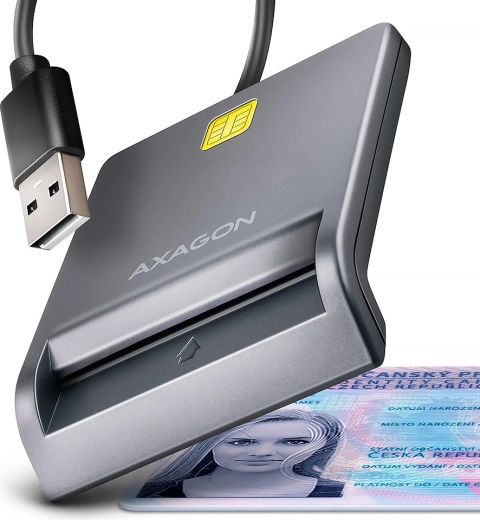 AXAGON αναγνώστης έξυπνων και ταυτοτικών καρτών USB με καλώδιο 1,3 m