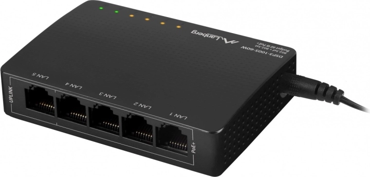 Lanberg PoE+ Switch 5-θυρών επιτραπέζιο 1GB