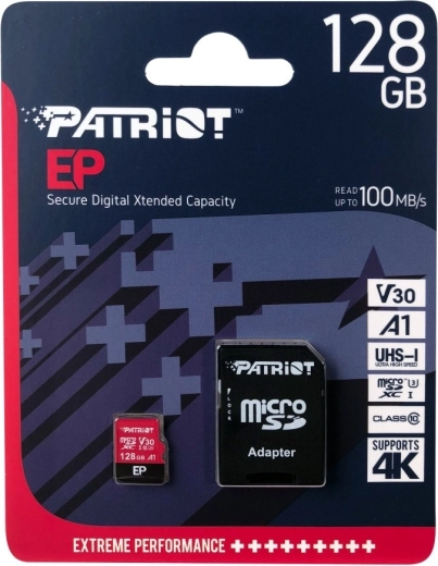 Κάρτα microSD 128GB V30 Patriot EP A1