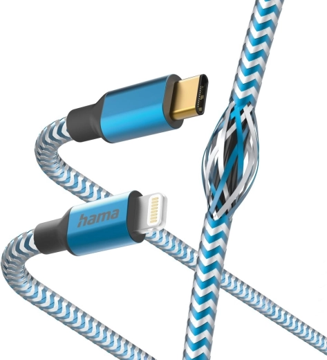Hama Reflected καλώδιο φόρτισης και δεδομένων USB-C – Lightning 1,5 m μπλε