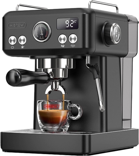 Καφετιέρα espresso με μοχλό και ρύθμιση θερμοκρασίας HiBREW H10A, μαύρη
