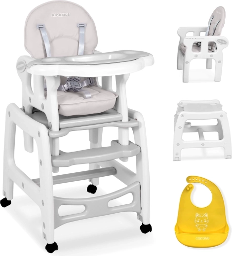 Παιδικό καρεκλάκι φαγητού 5 σε 1 RICOKIDS Sinco, γκρι