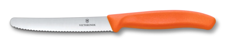 Victorinox Swiss Classic οδοντωτό μαχαίρι για ντομάτες και επιτραπέζια χρήση 11 cm, πορτοκαλί