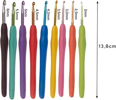 21 βελονάκια από 0,6 έως 6,0 mm με ευκρινή σήμανση