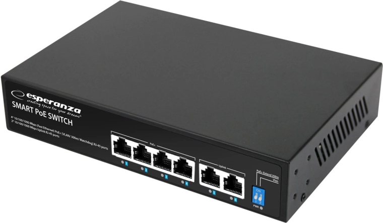 Δικτυακός PoE switch Esperanza GOLIATH 6-θυρών 65 W