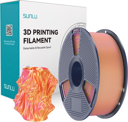 Δίχρωμο νήμα Sunlu PLA+ Silk για 3D εκτύπωση ροζ και χρυσό