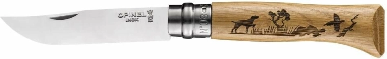 Opinel N°08 Inox Animalia Dog πτυσσόμενο μαχαίρι τσέπης, ξύλο δρυός, 8,5 cm