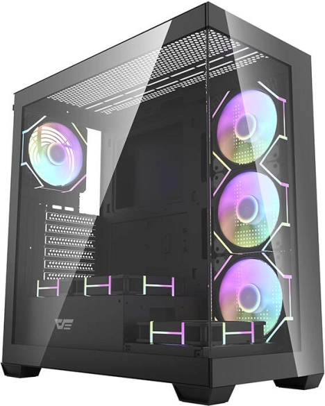 Κουτί υπολογιστή Darkflash DS900, μαύρο, με 7 ανεμιστήρες ARGB