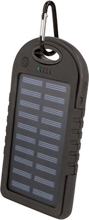 Setty ηλιακό powerbank 5000 mAh, μαύρο, IP66 με LED