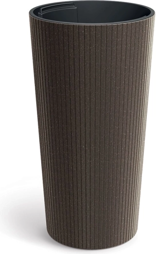 Γλάστρα Lamia Slim Eco Wood 30 cm καφέ