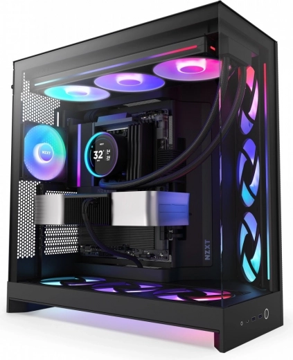Κουτί υπολογιστή NZXT H9 Flow RGB με παράθυρο, μαύρο