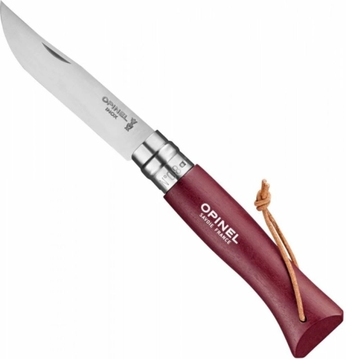 Opinel N°08 Trekking μπορντό – πτυσσόμενο μαχαίρι τσέπης 8,5 cm, ξύλο οξιάς
