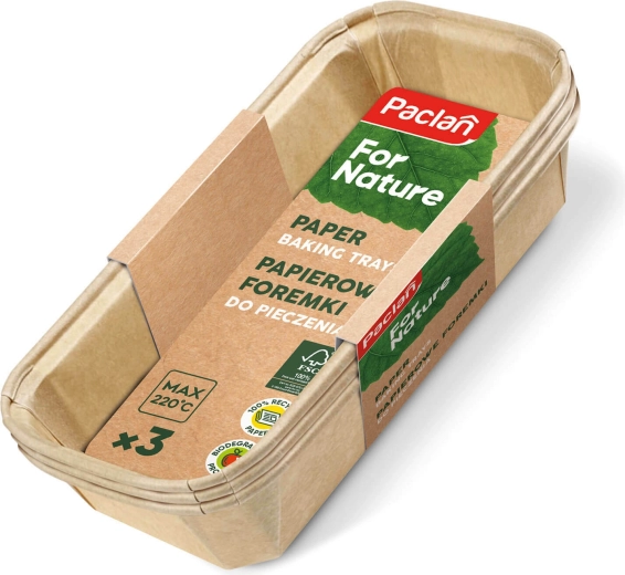 Paclan For Nature κομποστοποιήσιμες χάρτινες φόρμες ψησίματος 3 τεμ.