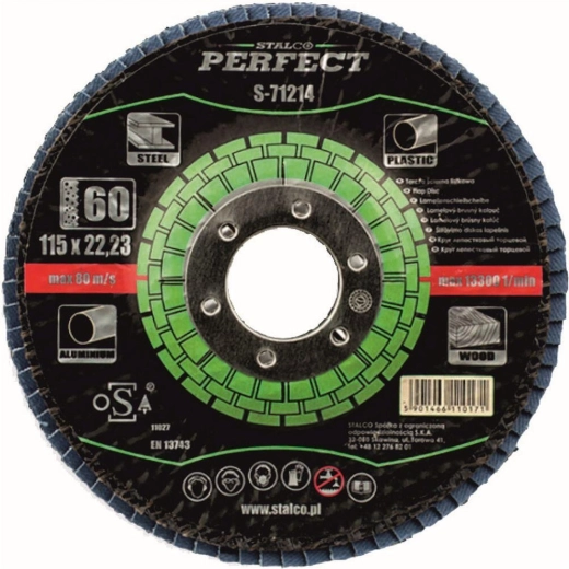 Δίσκος λείανσης με πέταλα 115 × 22,23 mm, κόκκωση 40, κορούνδιο STALCO