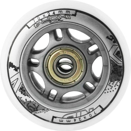 Σετ λευκών ροδών PU 70 × 24 mm με ρουλεμάν ABEC 7 NILS EXTREME